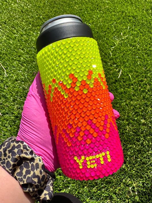 Neon ombré Skinny Can cooler - blingedbyclara