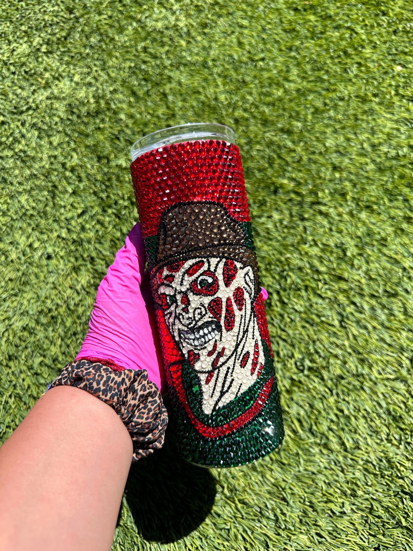 Freddy Krueger Rhinestone Tumbler