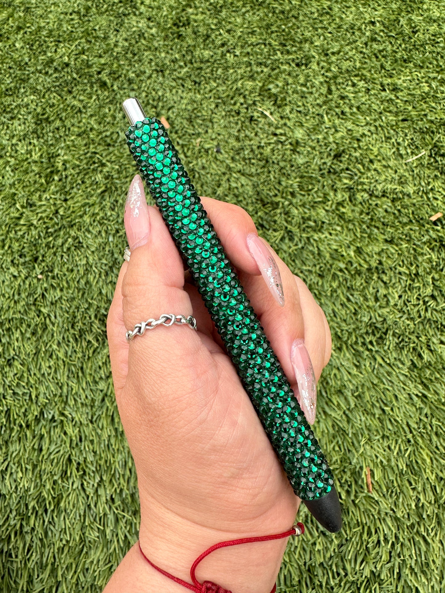 Emerald Rhinestone Pen - blingedbyclara